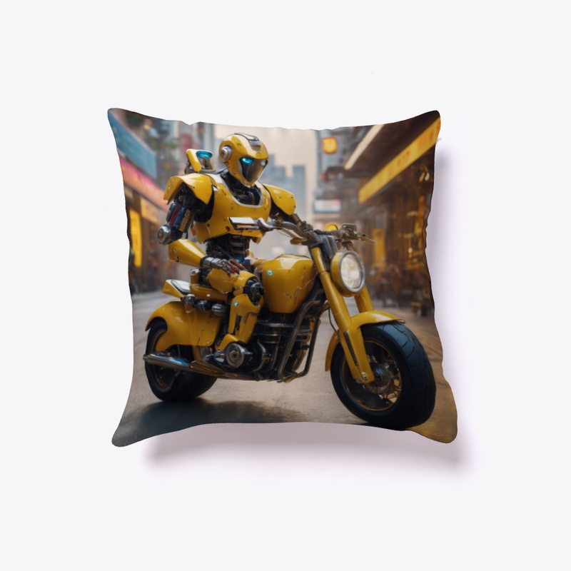 A robot on a motorbike