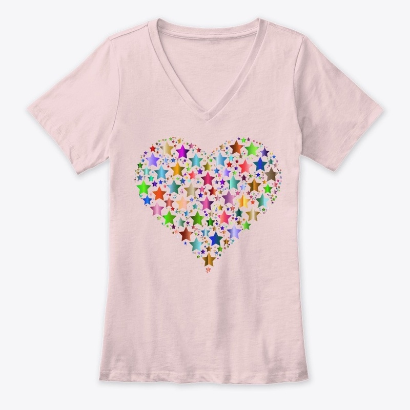 colorful stars heart shape