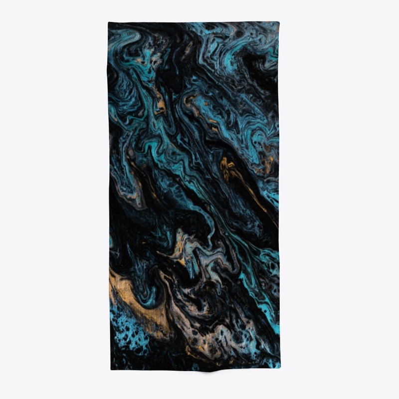 Marble Effect (Blue, black and gold)
