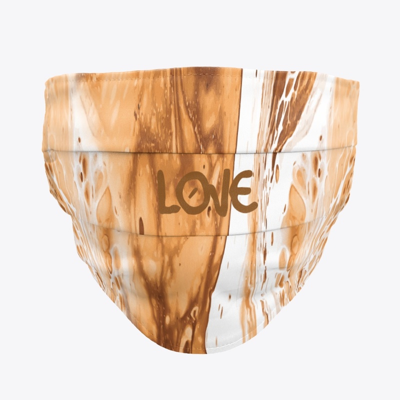Brown Marble "LOVE" Face Mask