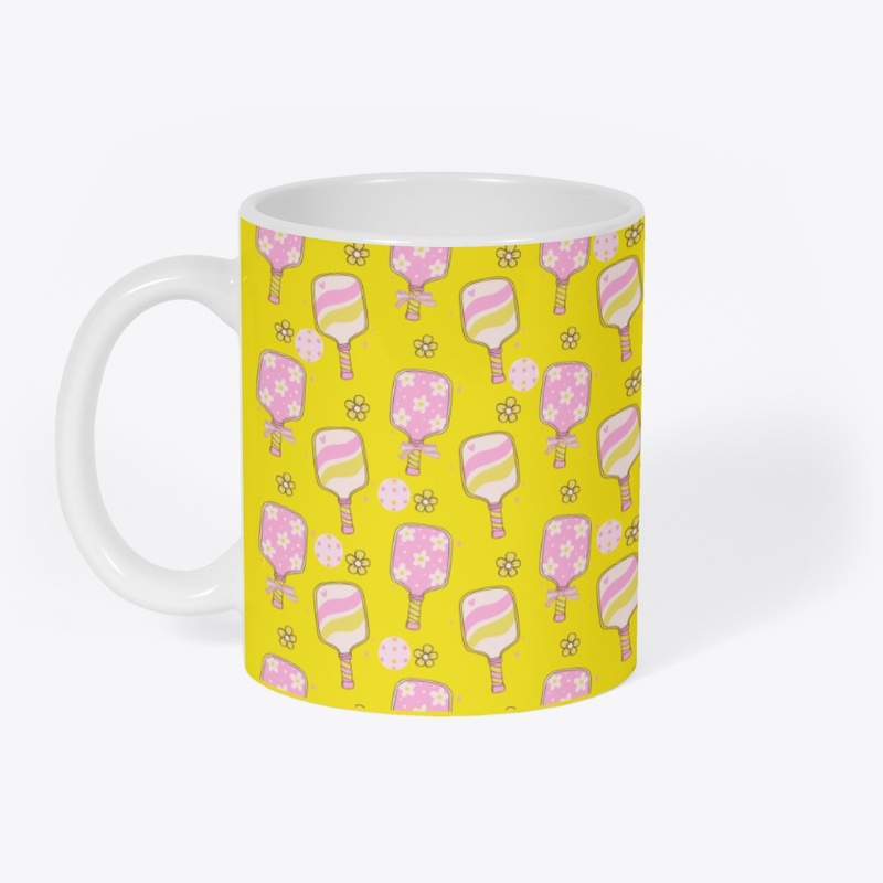 Pink and Yellow Pickleball Pattern