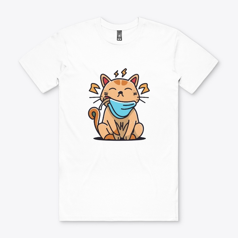T-shirt design with "Cat coughing"