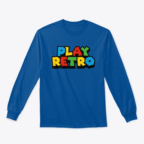 Play Retro Long Sleeve Royal T-Shirt Front