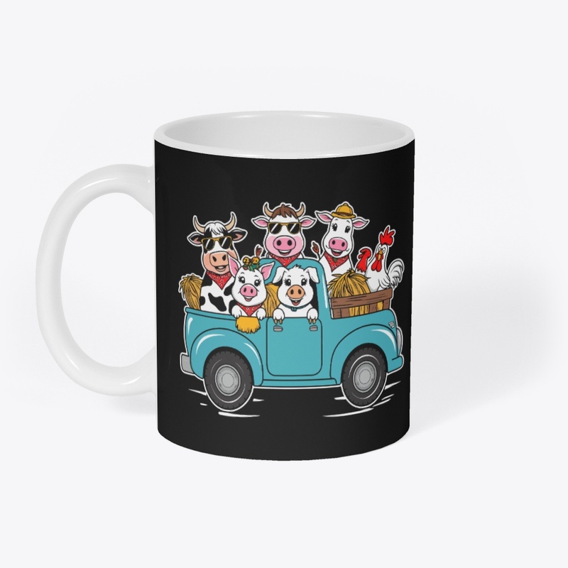 Farm Pickup Truck with Farm Animals Life