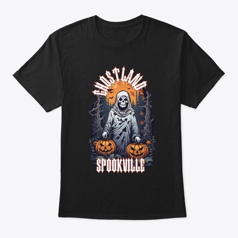 Ghost Land Spookville Black T-Shirt Front