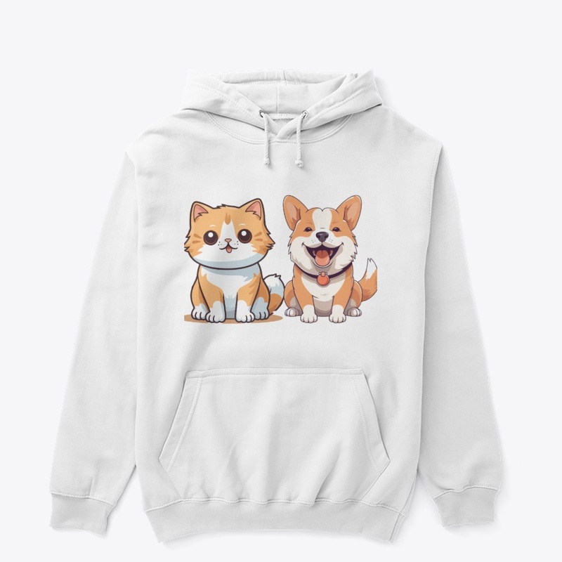 Cute Cartoon Cat and Dog