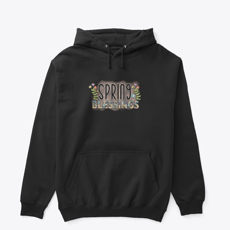 Spring Blessings Floral Text