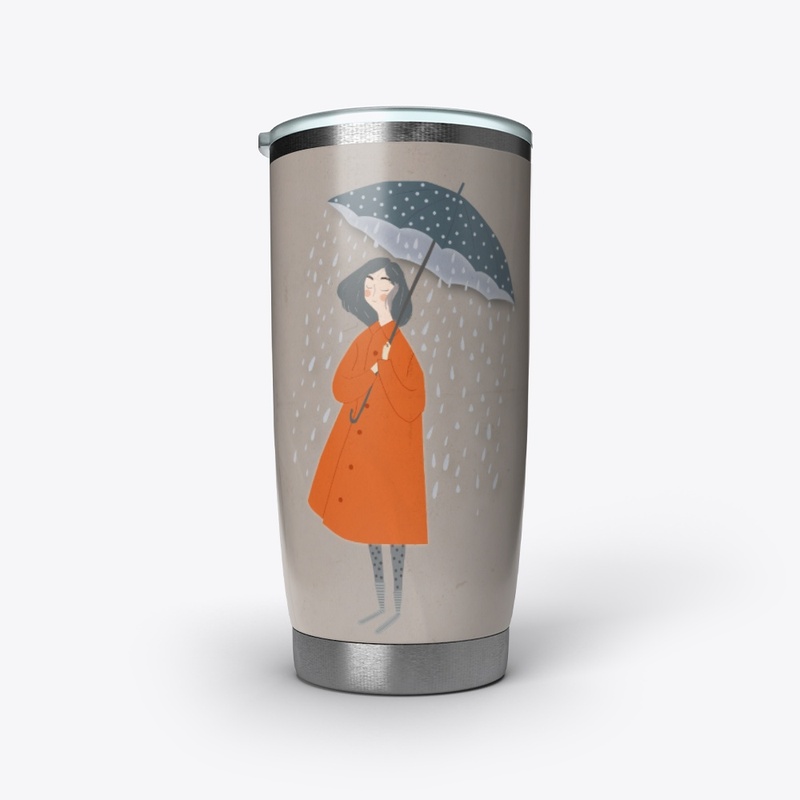 woman in the rain