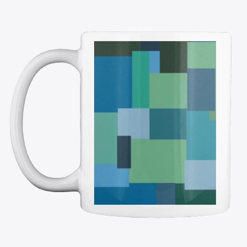 Abstract green blue block design
