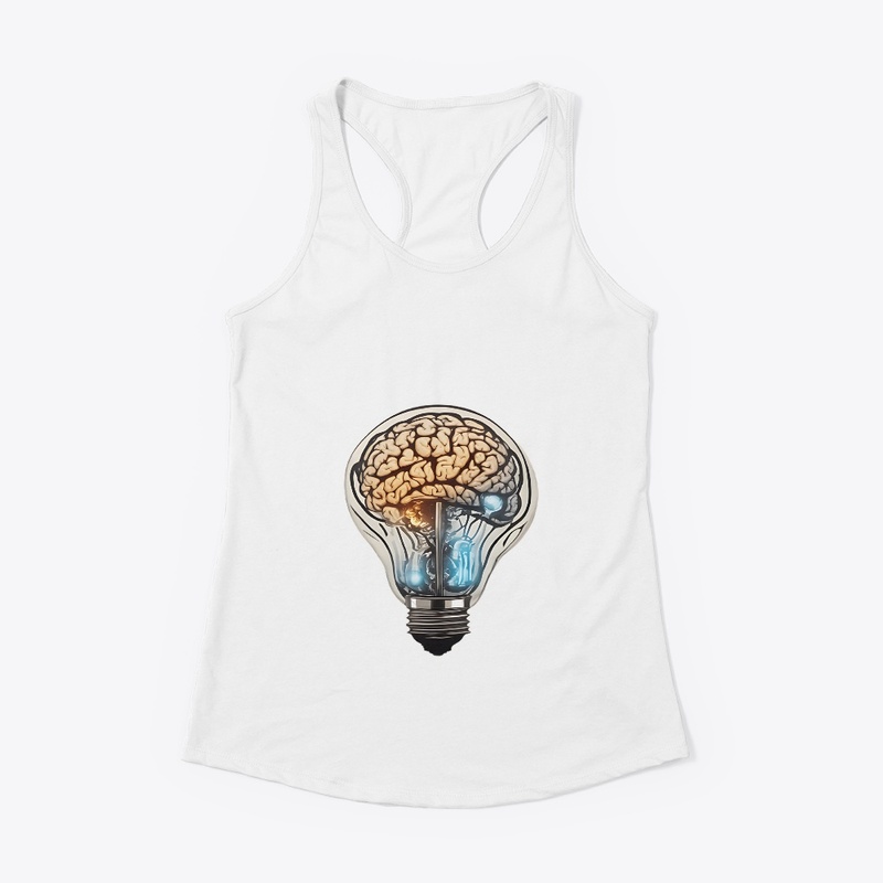 caravel-shaped light bulb with a brain