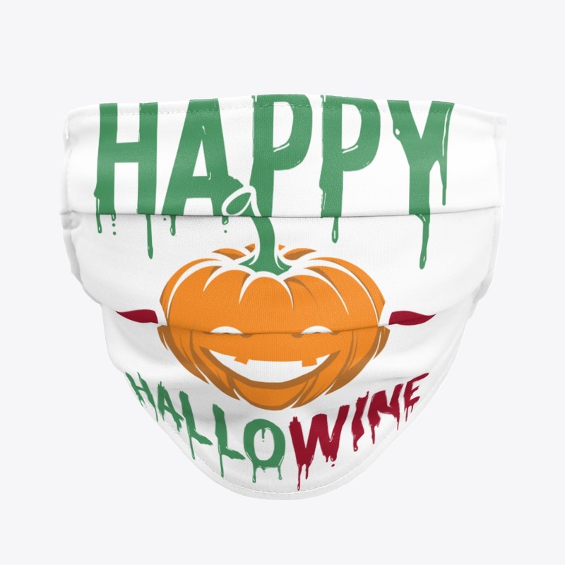 Happy Hallowine Halloween mask and shirt