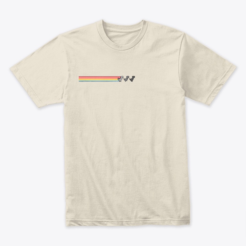 Chrome Dino Rainbow Trail Premium Tee.