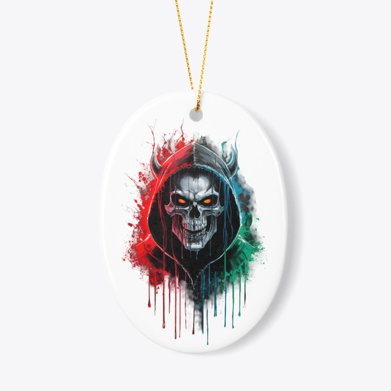 DEMONIC SKULL-FACED HOODED FIGURE