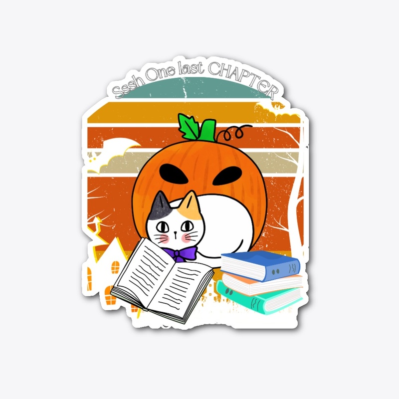 Halloween Cat Reading One last chapter 