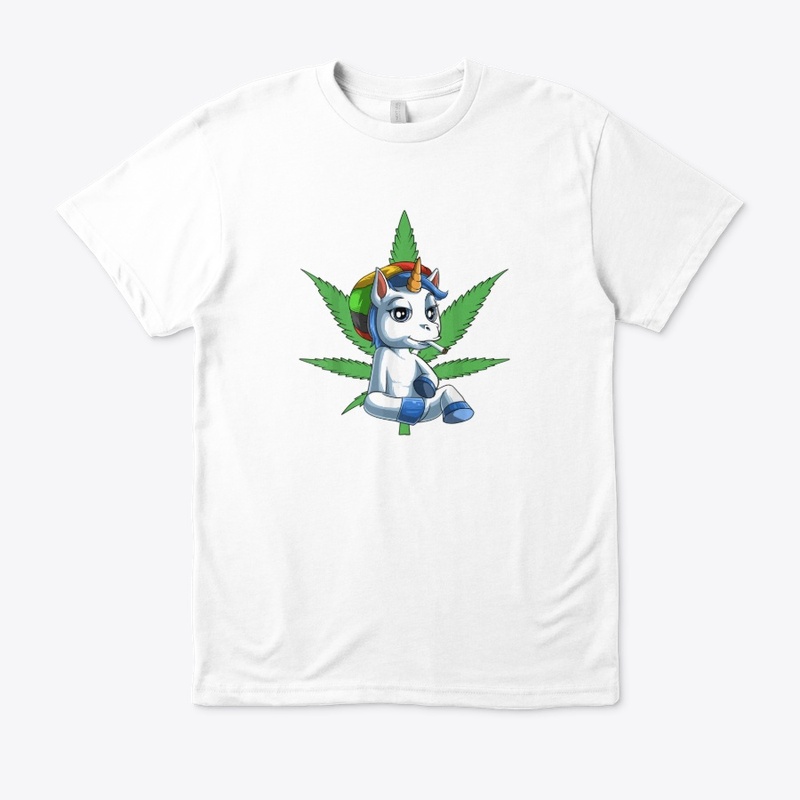 Funny unicorn stoner marijuana cannabis.