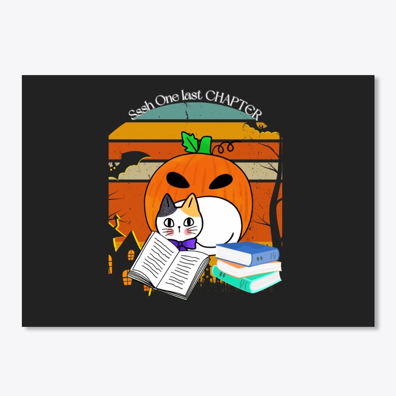 Halloween Cat Reading One last chapter 