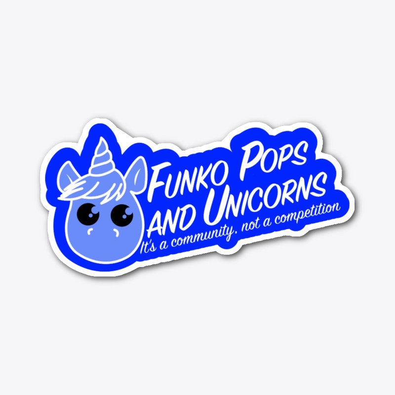 Funko Pops and Unicorns Logo - Blue