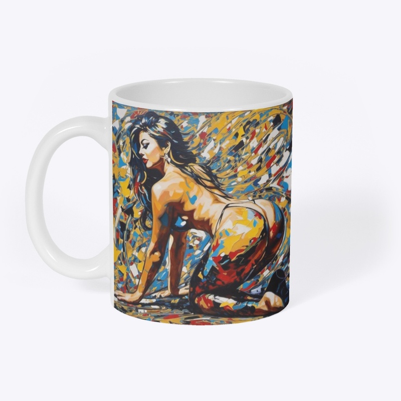 Woman splashes paint back