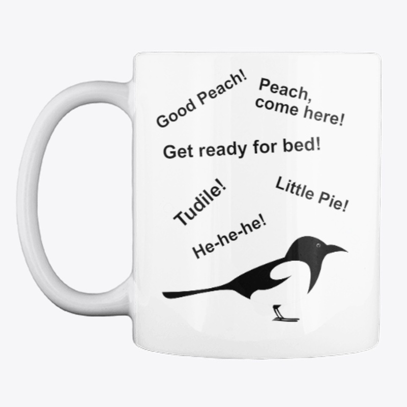 Funny magpie design mug