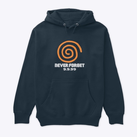 Never Forget Dreamcast Hoodie Navy T-Shirt Front