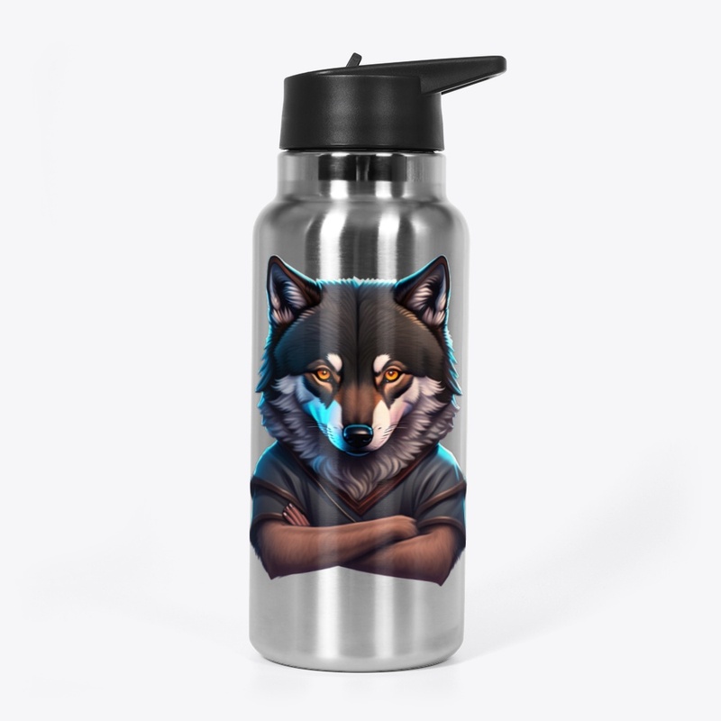 Strong Wolf with His Arms Crossed