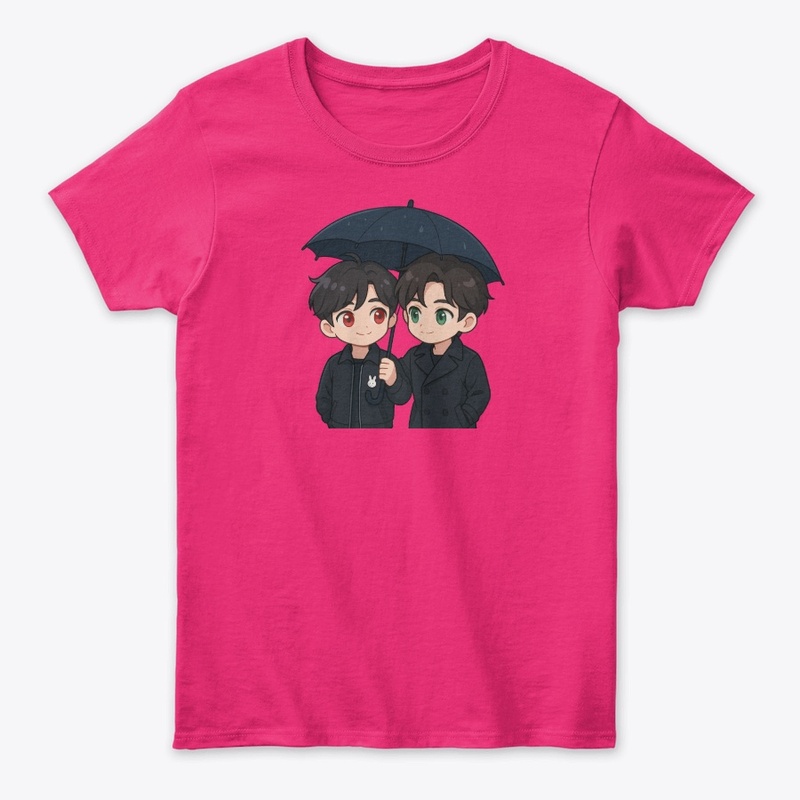 BJYX Chibi Art | Cute Duo Under Umbrella