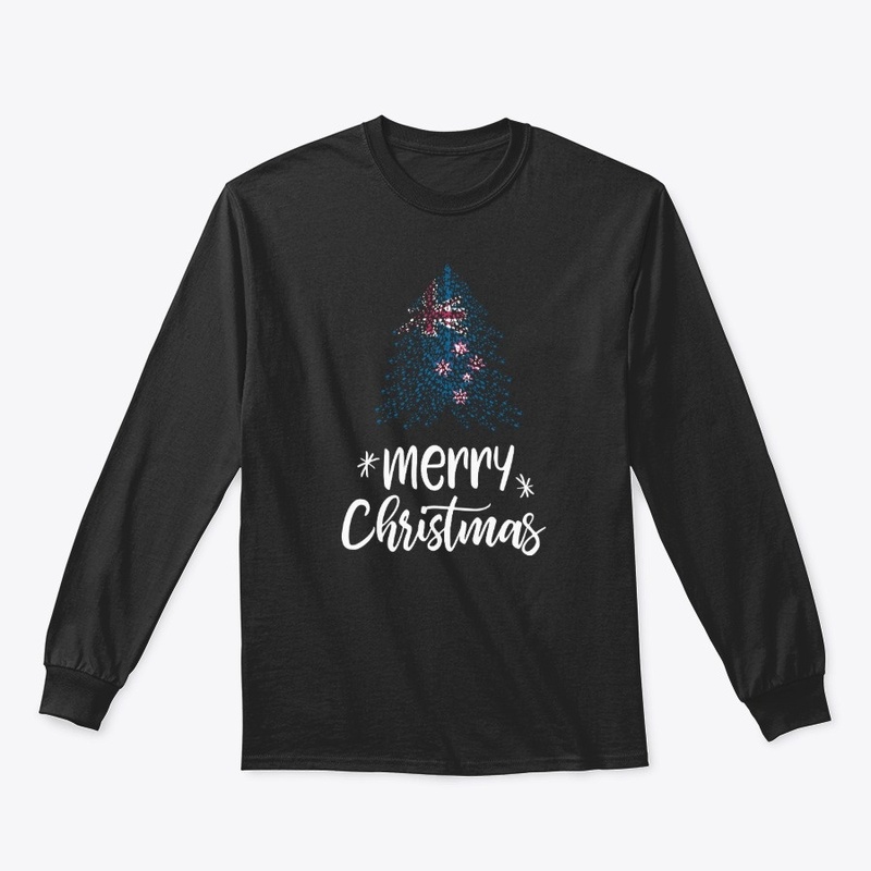Merry Christmas with New Zealand flag
