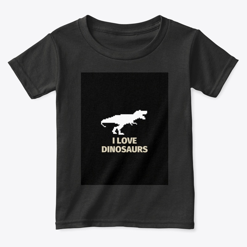 Pixel Art Dinosaur 4 Black