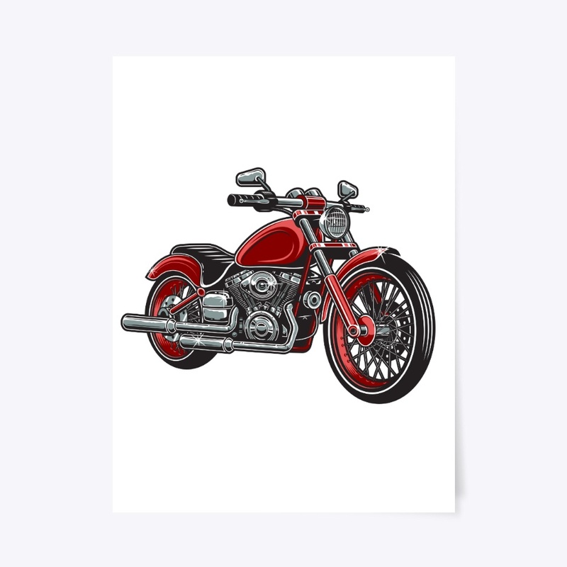  red color motorcycle isolated 
