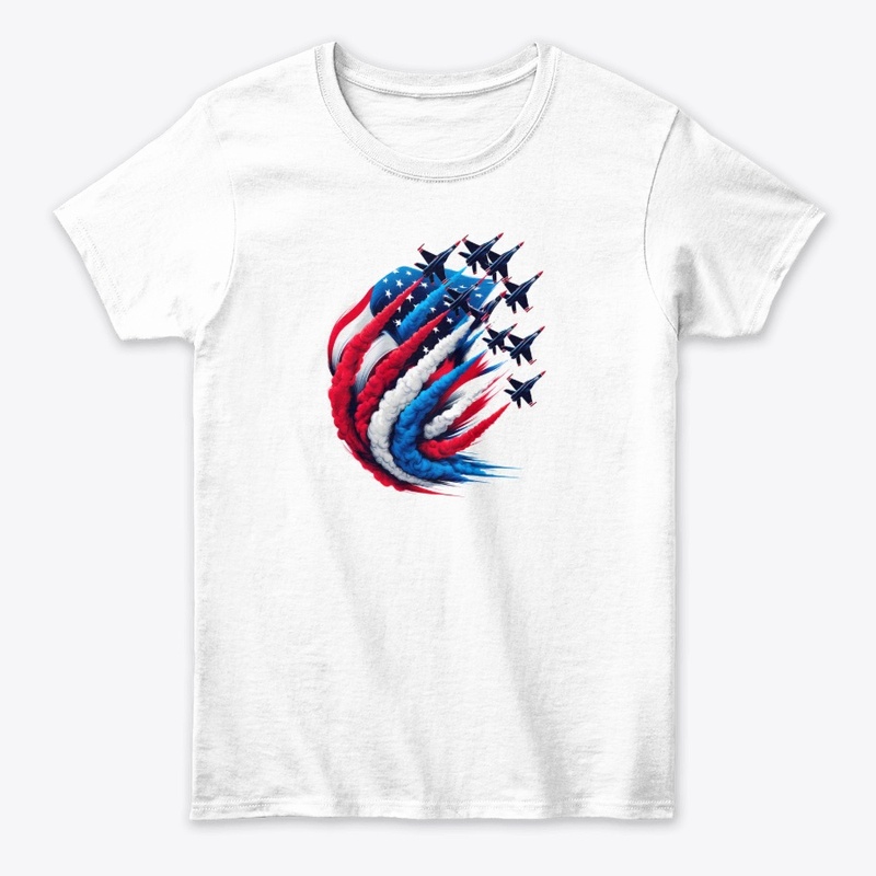 Red White Blue Jets Patriotic Military