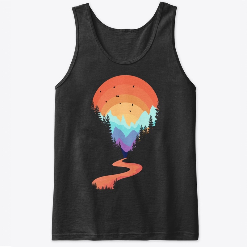 Retro  Forest Sunrise