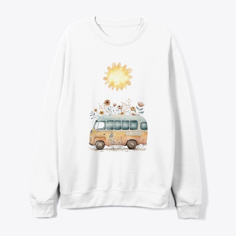 Retro Floral Van Under the Sun 