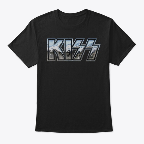 Kiss  Heavy Metal Logo Tshirt41 Black T-Shirt Front