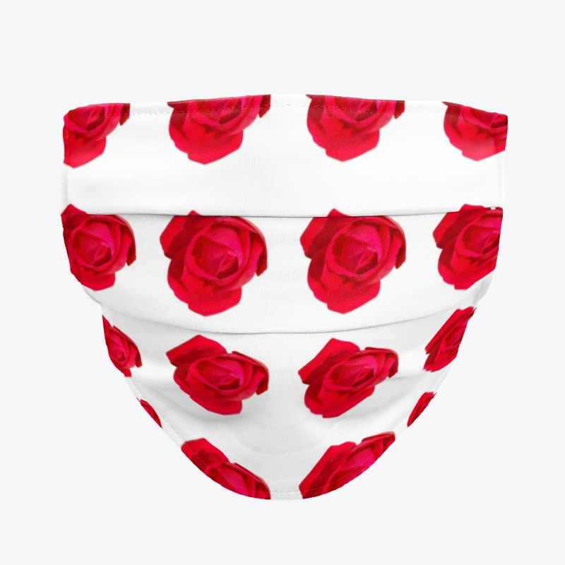 Multiple red roses pattern mask