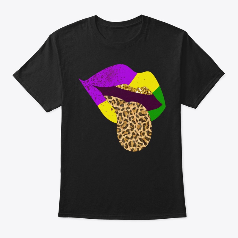 Leopard Pattern Mardi Gras Kiss Lips Lon