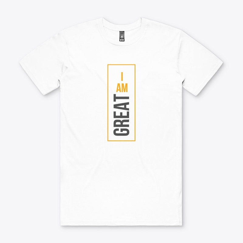 I am Great(Gold) White apparel