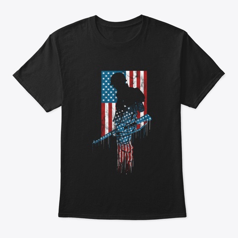 Soldier 4 Th July Black T-Shirt Front