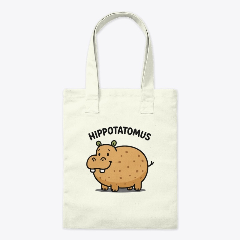 Cartoon of a Potato Shape Hippopotamus