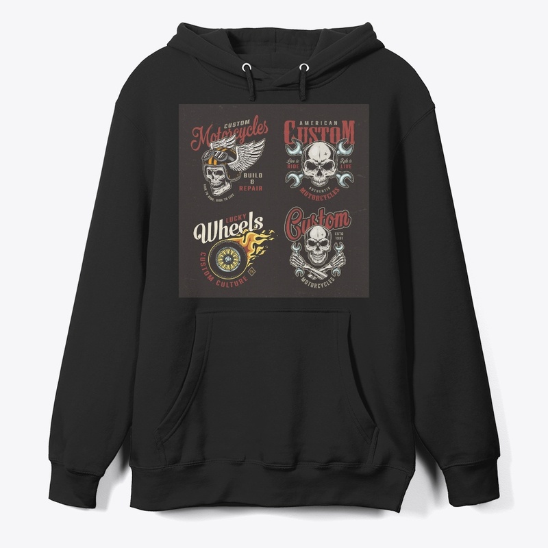 Skeleton Motorcycle T-Shirt Design 