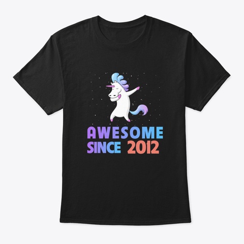 Unicorn Dabbing Awesome Since 2009   9 Th Black T-Shirt Front