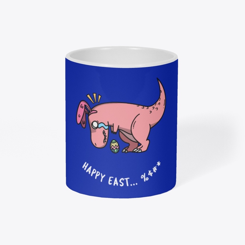 Happy Easter Dinosaur White