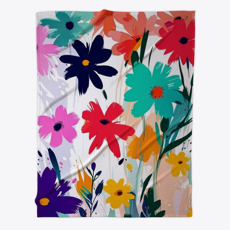 Colorful Vibrant Flowers Pattern Design