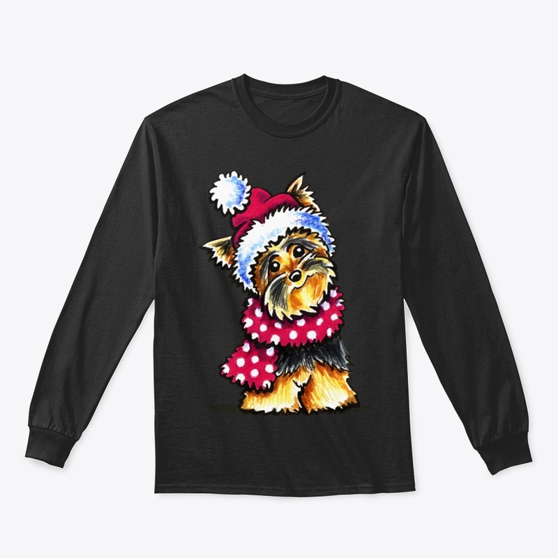 Yorkie Happy Winter Hat Scarf Zipped fit