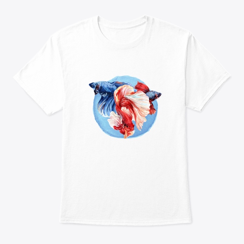 Trio of Blue and Red Bettas