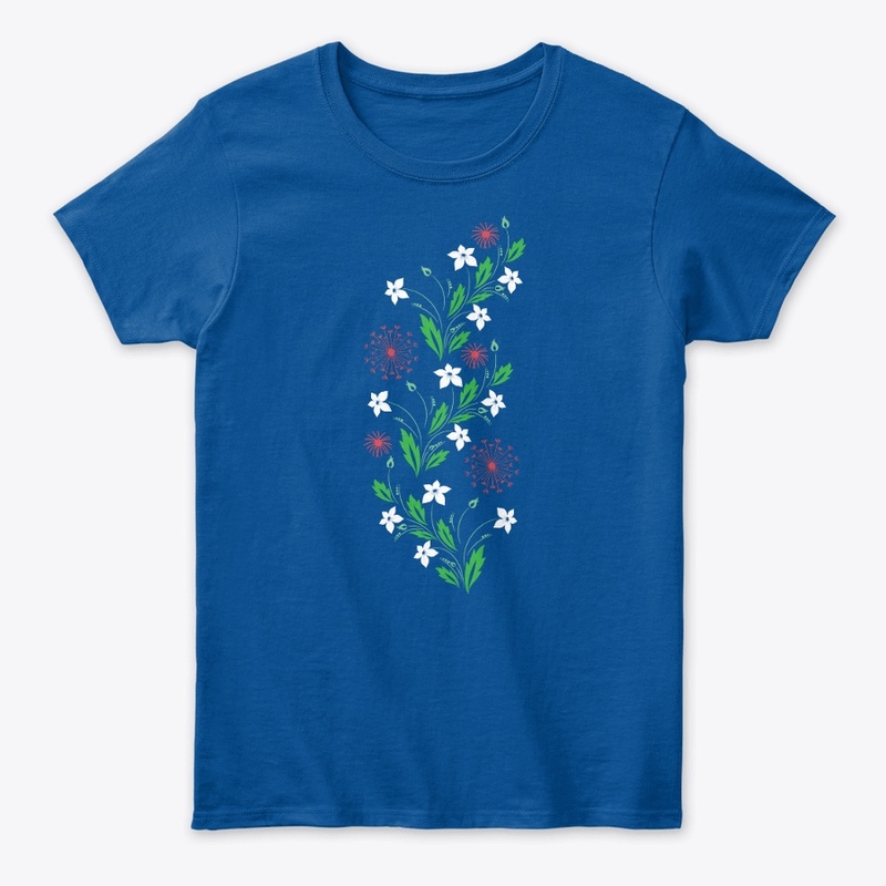 Art Nouveau Boho Wildflowers Flowers tee
