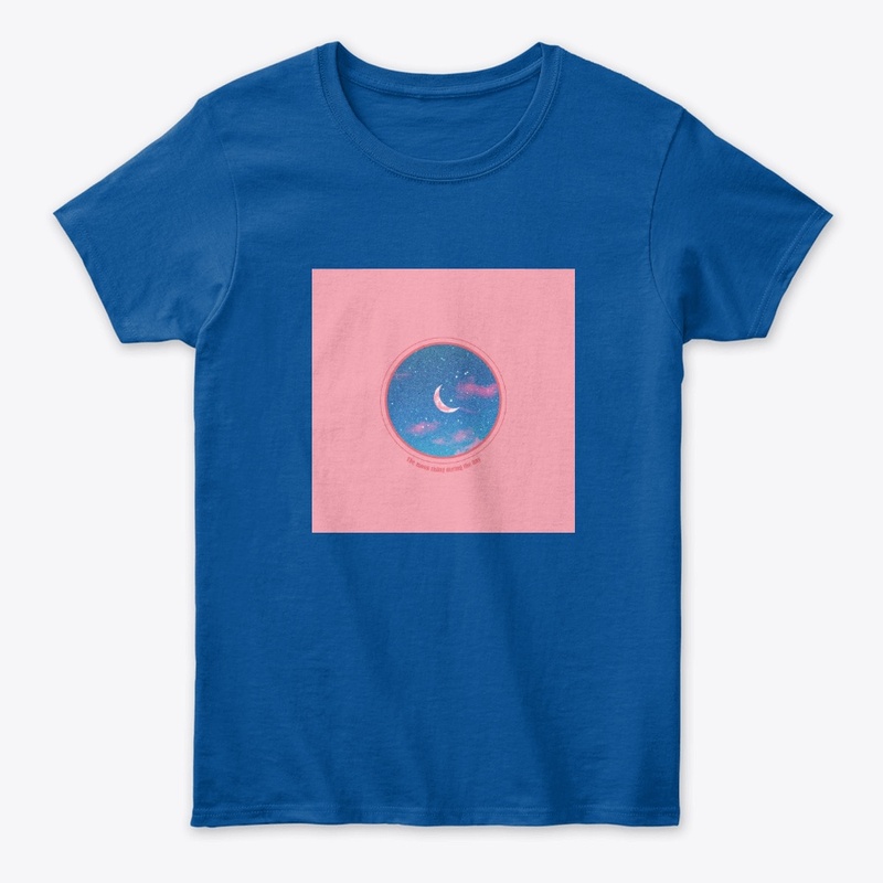 T-shirt_the moon rising during the day