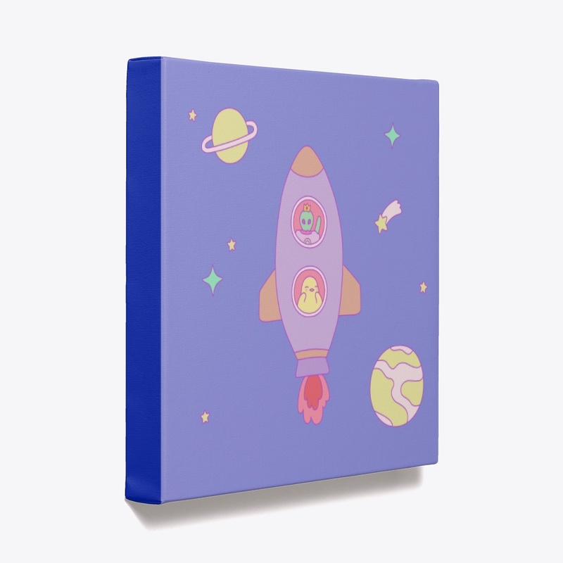 Princess Alien & Chick on Canvas