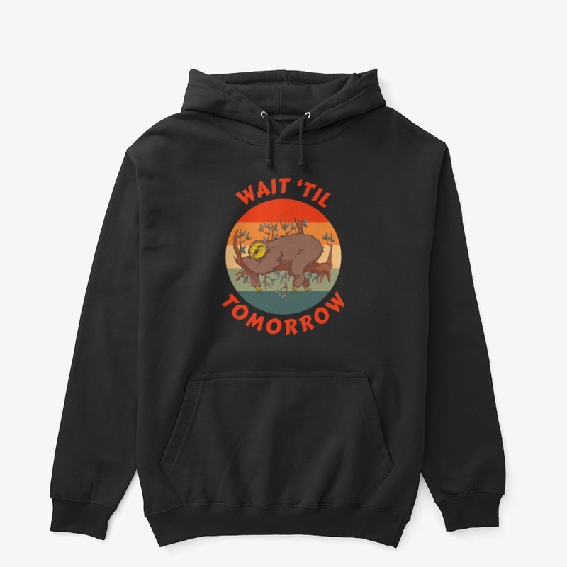 Sloth Sleeping On Limb with Sunset 
