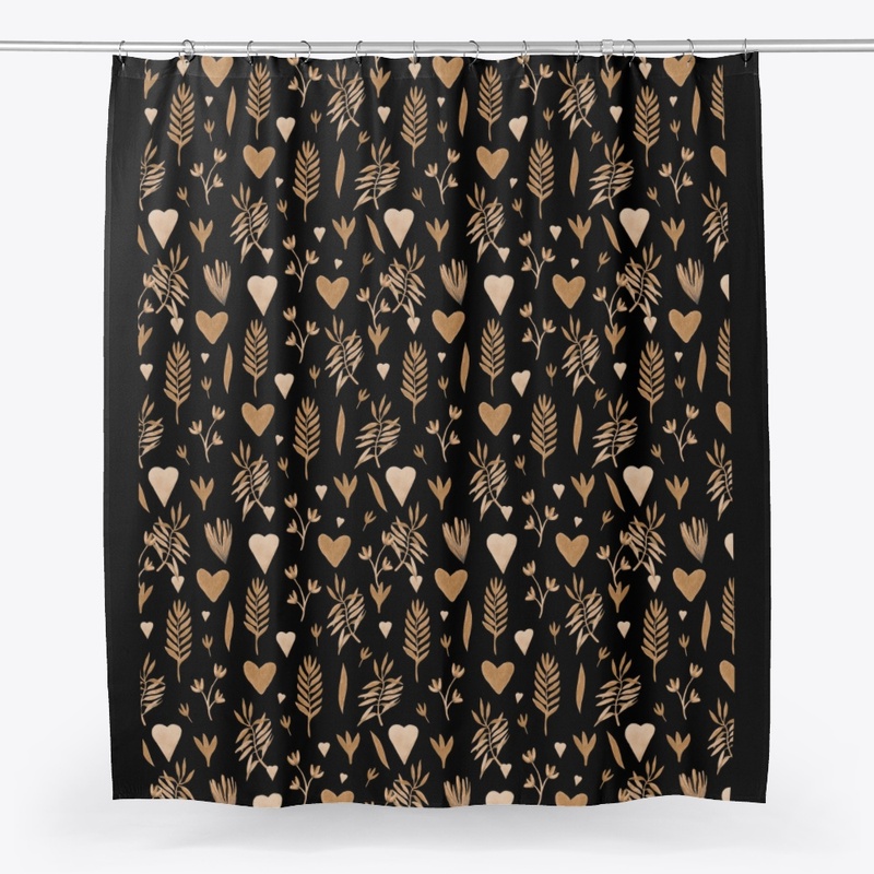 Allover printed design in black
