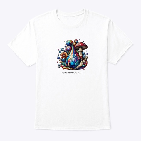 Psychorain Alt Art Cubism Line White T-Shirt Front